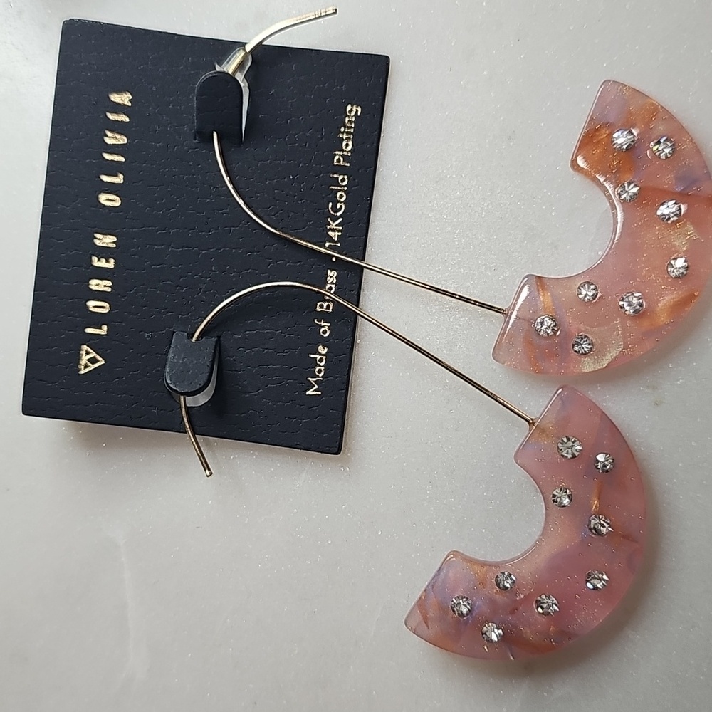 Loren Olivia Brass 14k Gold Plated Earrings
